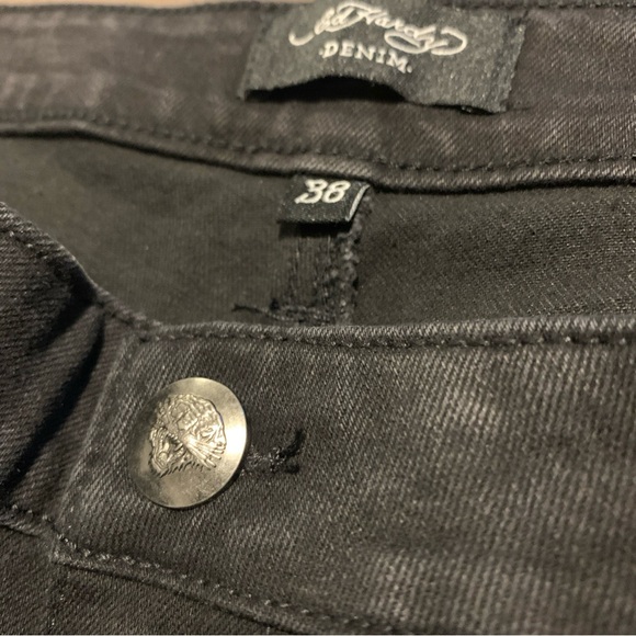 Ed Hardy Mens Bengal Crawling Tiger Size 38x30 Slim Fit Jeans Faded Black NWT - Picture 4 of 5